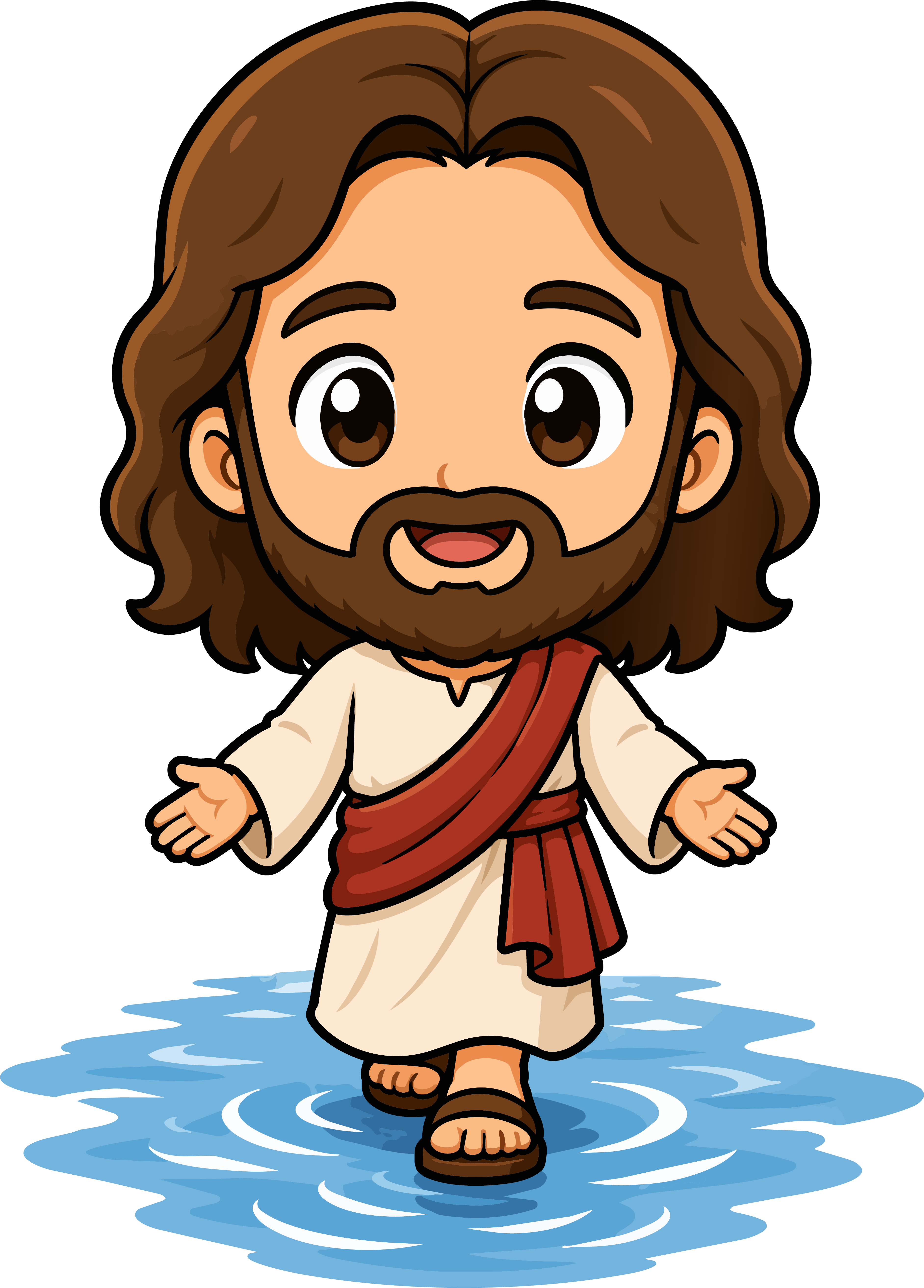 Friendly Jesus Walking on Water