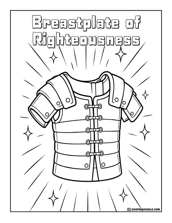 Breastplate of Righteousness Coloring Page