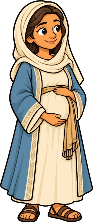 Mary Expecting Baby Jesus Clipart