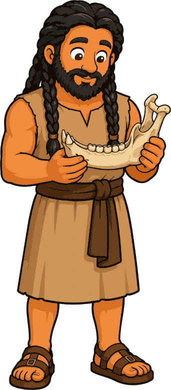 Samson Finds a Donkey's Jawbone Clipart