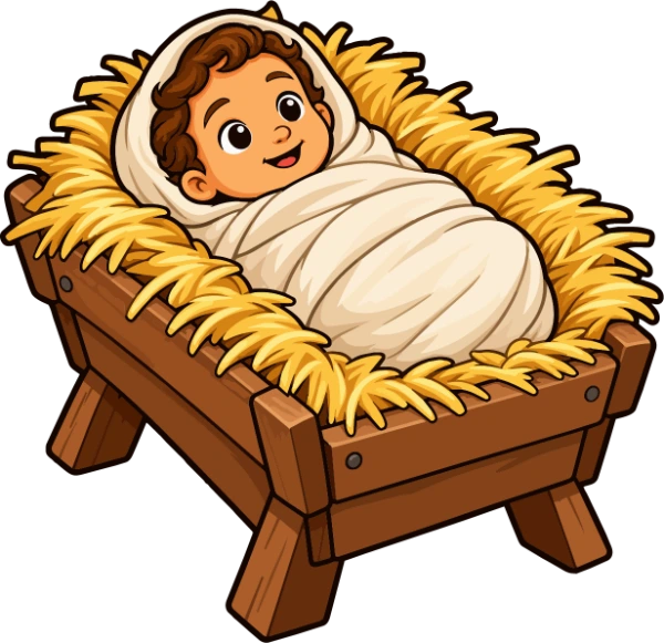 Baby Jesus in a Manger Clipart