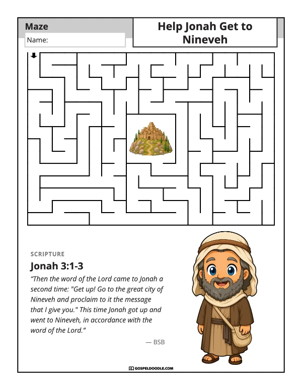 Help Jonah Get to Nineveh Maze