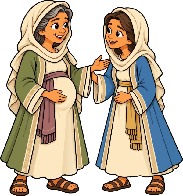 Mary Visits Elizabeth Clipart