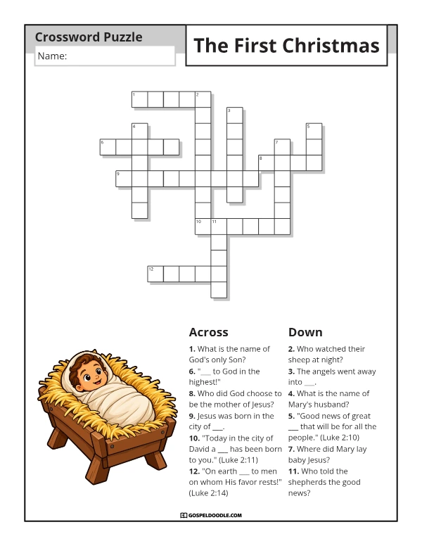 The First Christmas Crossword Puzzle