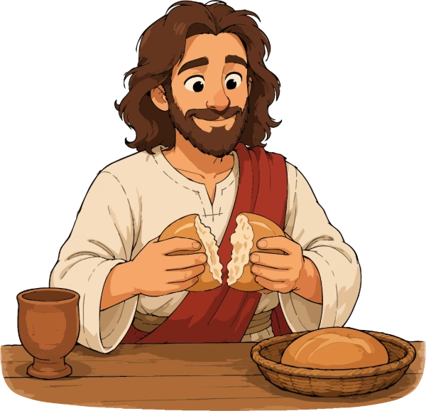 Jesus Breaking Bread Clipart