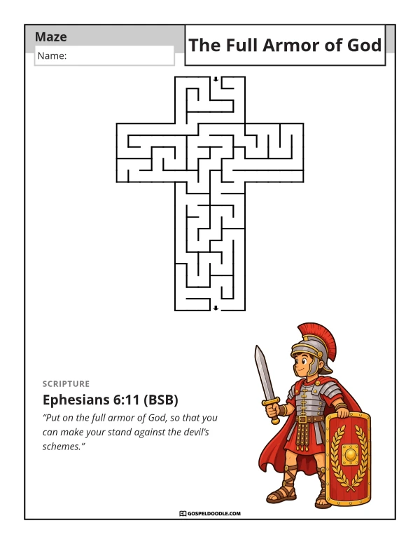 Stand Firm in the Armor of God Maze