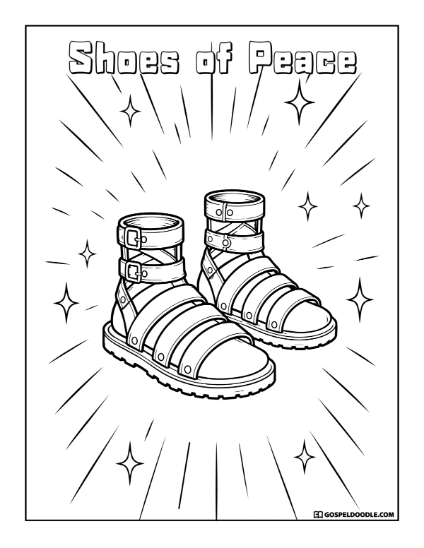 Shoes of Peace Coloring Page